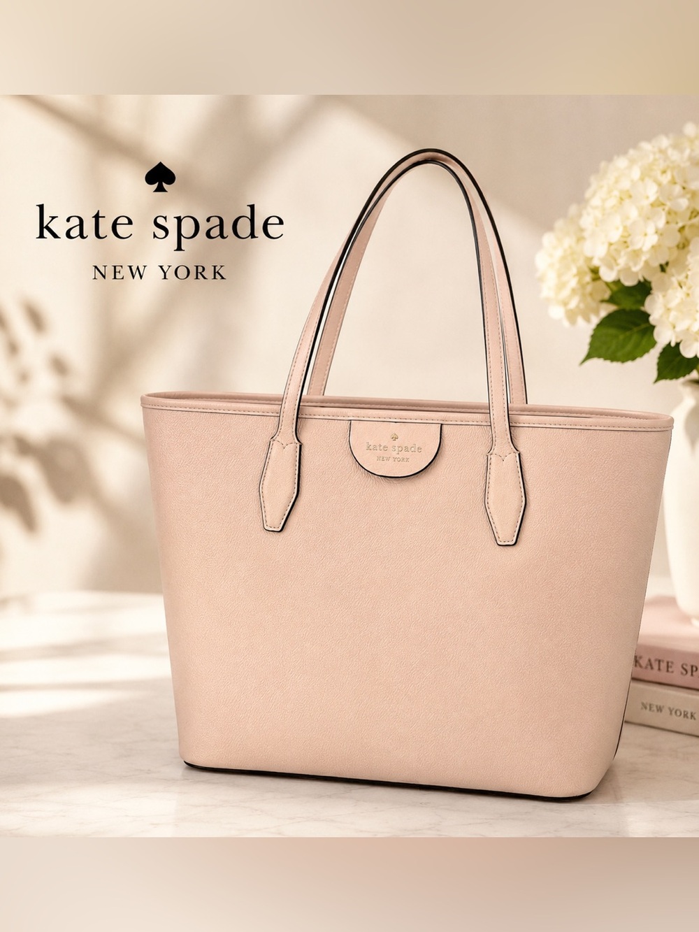 Kate Spade New York Beige Tote Bag - Large Everyday Shoulder Bag